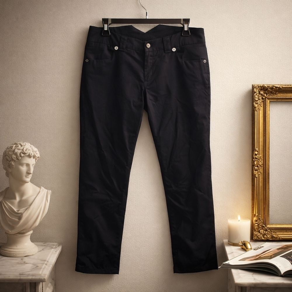 Emporio Armani Black Pants Size 30 Slim Casual Designer Italy